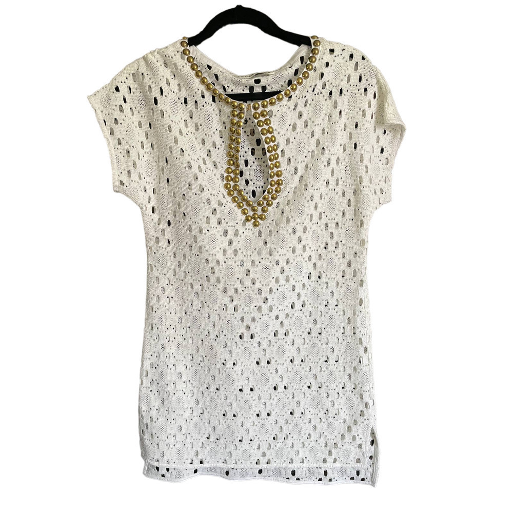 TRINA Turk Cream Swimsuit coverup